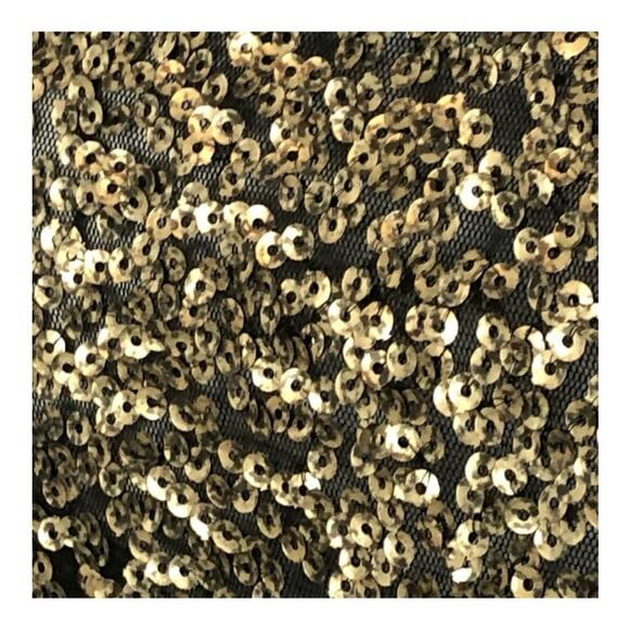 Silence + Noise Gold Sequin & Mesh Short Sleeve Party Blouse Size Small - Picture 7 of 16